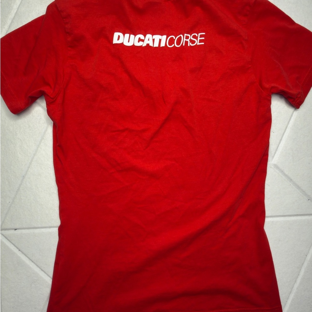 Ducati Corse Women’s Red Logo Tee Moto Racing Slim Fit - Small - Picture 3 of 6